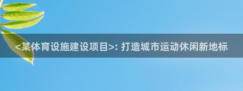 意昂体育3平台：<某体育设施建设项目>: 打造城市运动休闲新